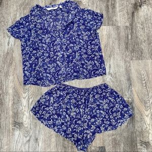 Victoria’s Secret Blue & White Floral Sheer PJ Set